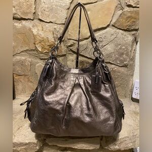 Coach Madison Maggie Metallic Silver shoulder bag